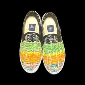 Res Ispa Turkish Handmade Artisan Sneaker Rainbow Womens Sz 9 Art to Wear Shoe